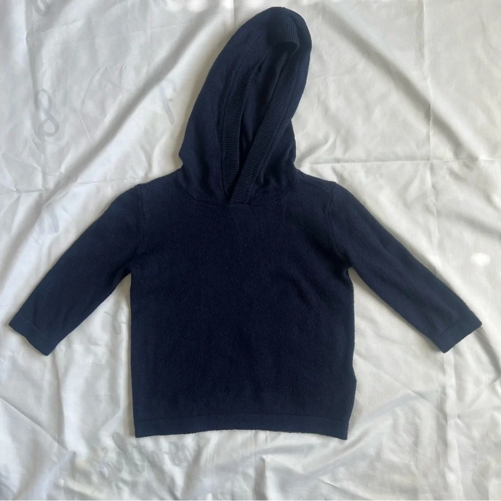 Baby Gap Navy Blue Pullover Sweater with Hood and Long Sleeves Size 12-18 Months
